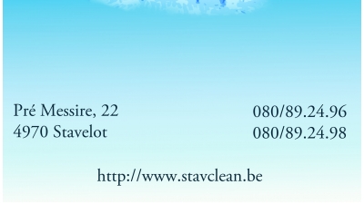 Stav'clean-Huishulp-Bellevaux-Ligneuville, Beverce, Chevron, Fosse, Francorchamps, La Gleize, Lorce, Malmedy, Rahier, Stavelot, Stoumont, Trois-Ponts, Wanne